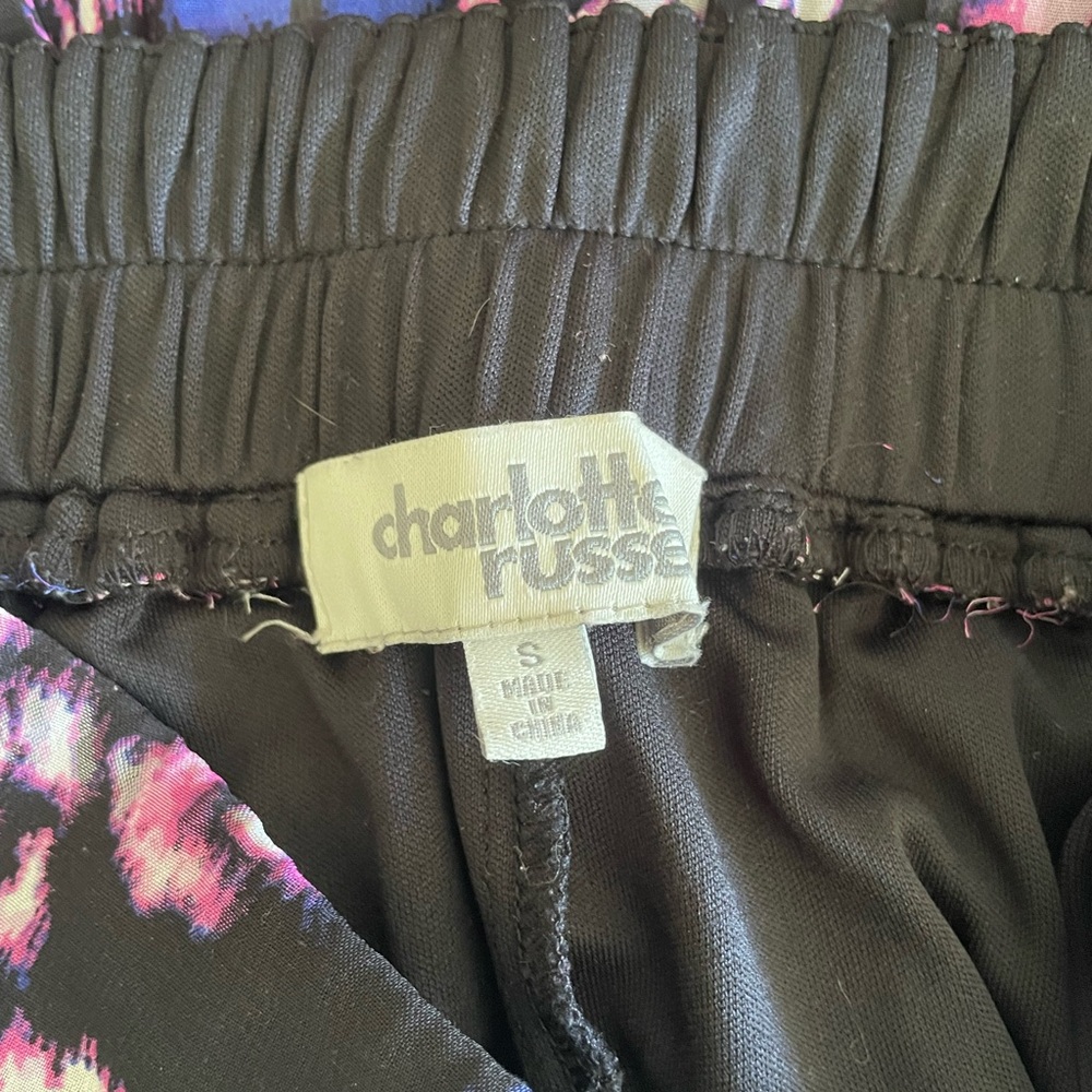 Charlotte Russe Hi-Lo Midi Skirt in Black, Pink & Blue Size S - Picture 6 of 6